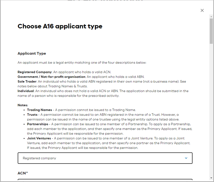 EPA a16 applicant type