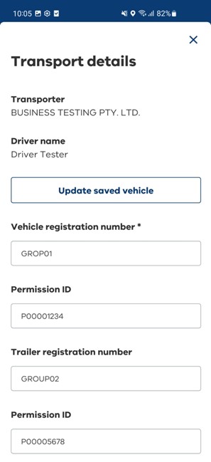 Enter vehicle details