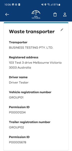 Update vehicle details