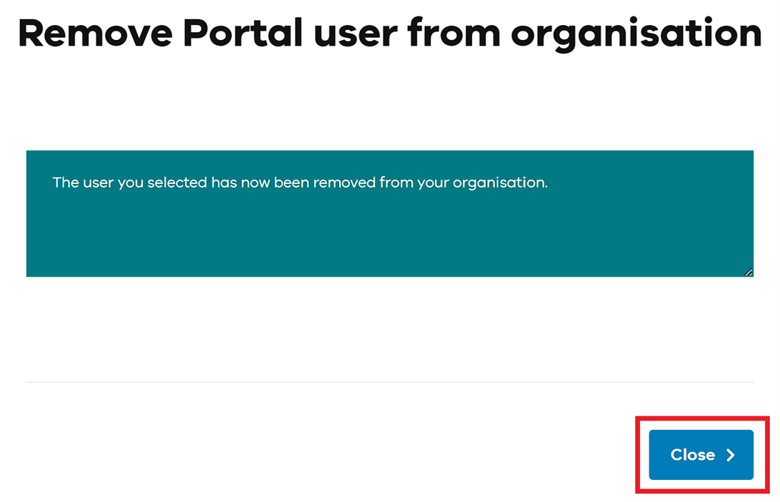 Complete the removal process