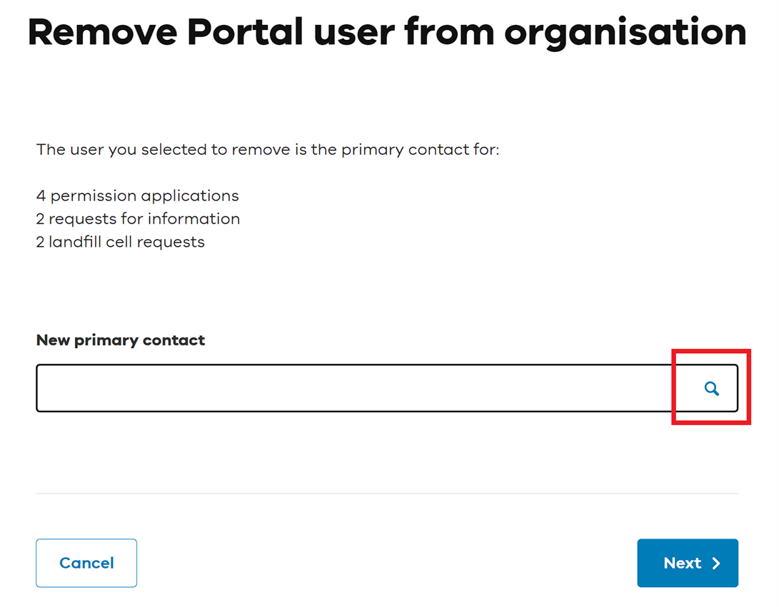 Remove Portal user from organisation