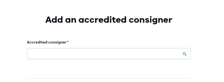Add Accredited Consigner